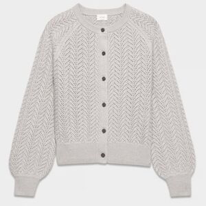 NWOT Aritzia Wilfred Light Gray Cable Knit Cardigan